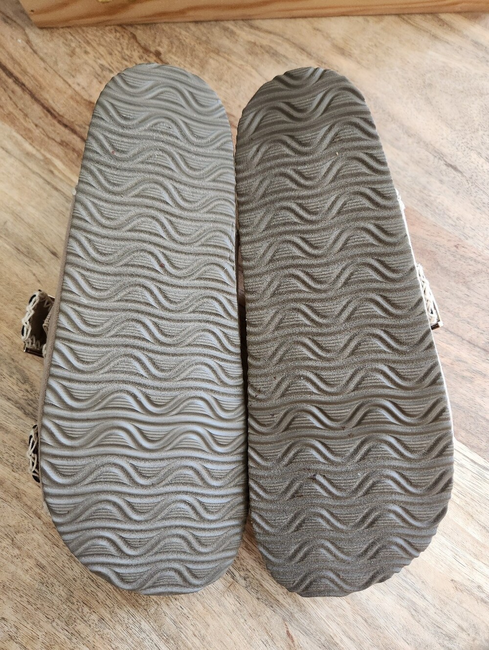Haute Hippie Taupe Double-Buckle Embroidered Slide Sandals - Picture 7 of 16
